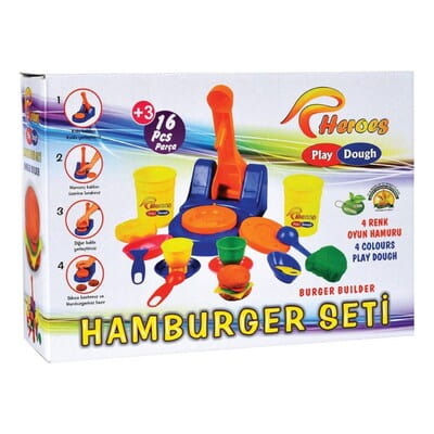Eğitici Eğlenceli Hamburger Ustası 16 Parça Oyun Hamuru Seti