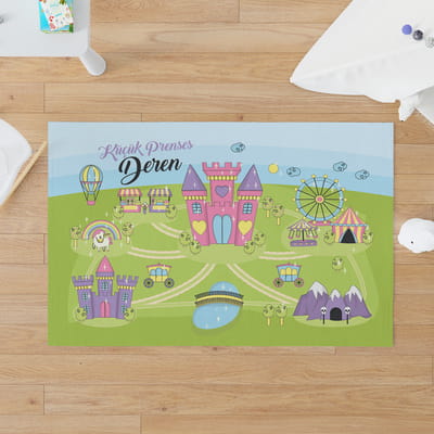 Kişiye Özel Prenses Masalı Oyun Battaniyesi - Çocuk Oyun Halısı