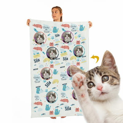 Kedinize Özel Tasarım Tek Kişilik TV Battaniyesi - Kedi Koltuk Örtüsü