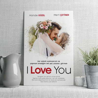 Sevgiliye Romantik Komedi Film Afişi Tasarımlı Dekoratif Kanvas Tablo 40x60