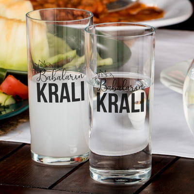 Babaların Kralı Tasarımlı Babalar Günü Hediyesi Rakı Kadehi Seti