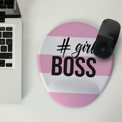 Girl Boss Tasarımlı Bilek Destekli Mouse Altlığı