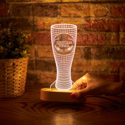 Weizenbier Bira Bardağı Tasarımlı Kişiye Özel 3D Led Lamba