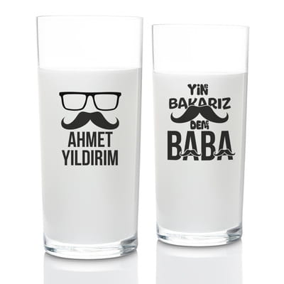 Yine Bakarız Deme Baba Esprili Babalar Günü İsim Yazılı Rakı Kadehi Seti