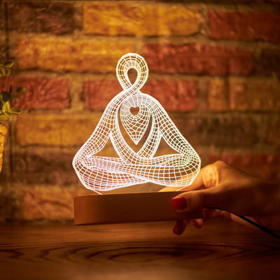Yoga Temalı Dekoratif 3D Led Lamba