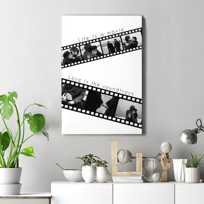 Anılarımız Film Şeridi Tasarımlı 40x60 Fotoğraflı Kanvas Tablo