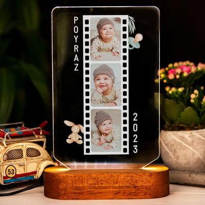 Bebeğinizin Fotoğrafına Özel Film Şeridi 3D Led Lamba