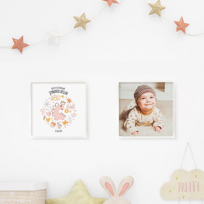 Bebek Odasına Minimal İsim Ve Fotoğraf Özelleştirmeli Yapışkanlı Çerçeve Seti