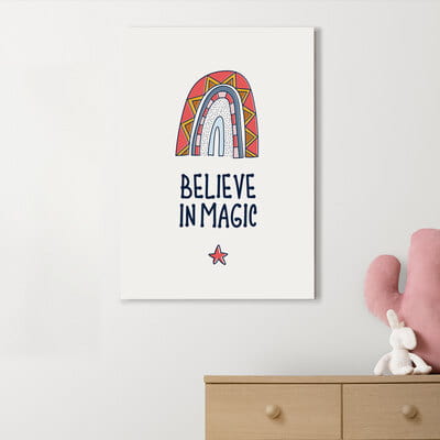 Believe in Magic Tasarımlı Çocuk Odası Dekoratif Kanvas Tablo