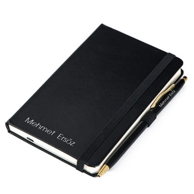 Deri Not Defter Kalem Seti