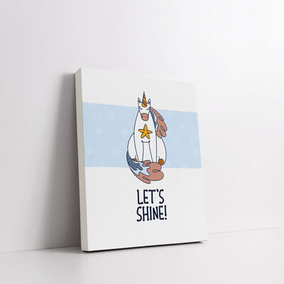 Let's Shine | Unicorn Tasarımlı Bebek Odasına Özel Tablo