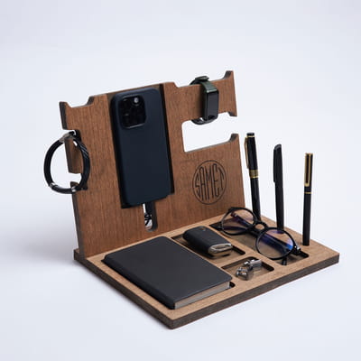 Monogram İsme Özel Çok Amaçlı Masaüstü Organizer