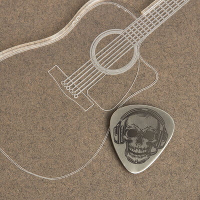 Kuru Kafa Tasarımlı Gümüş Gitar Penası