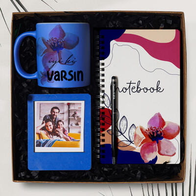 Defter Kupa Çerçeve Kalem Hediye Seti