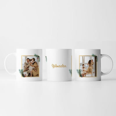 Fotoğraf ve İsim Özelleştirmeli Yılbaşı Çerçeveli Kupa