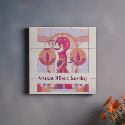 25x25 Avukatlara Özel İsim Yazılı Kanvas Tablo