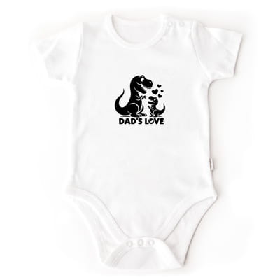 Dad's Love Tasarımlı Sevimli Dinozor Bebek Zıbını