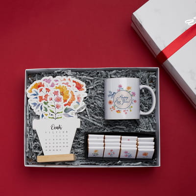 Floral Çikolata Yılbaşı Hediye kutusu - 2026 Takvimli