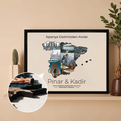 İspanya'da Bizim Anılar Temalı 30x40 Fotoğraf Çerçevesi