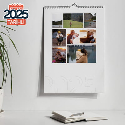 2025 Takvim - Kolaj Fotoğraf Tasarımlı Duvar Takvimi