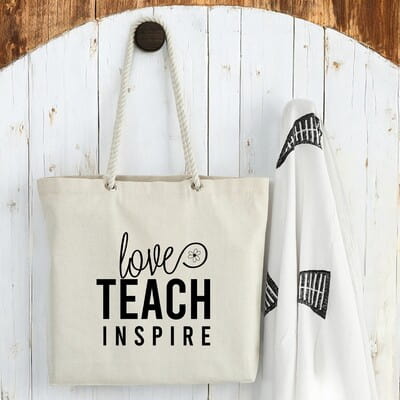 Love Teach Inspire Tasarımlı Askılı Çanta