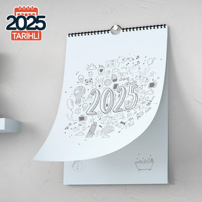 Stickerlı Fotoğraf Özelleştirmeli 2025 Duvar Takvimi