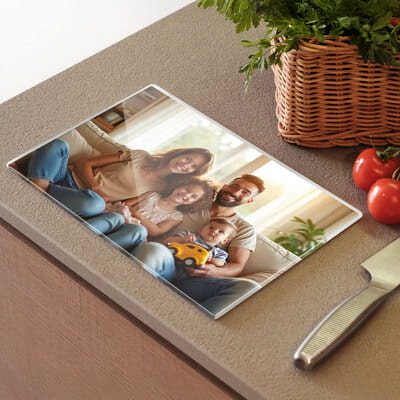 Fotoğraf Baskılı Cam Kesme Tahtası