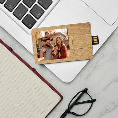 Fotoğraflı Bambu 32 USB Bellek