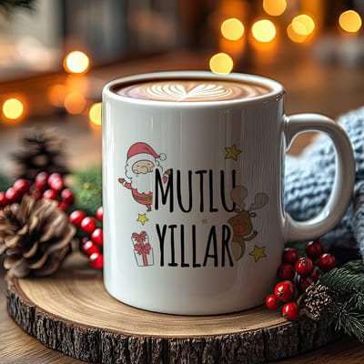 Mutlu Yıllar Yılbaşı Temalı Kupa Bardak