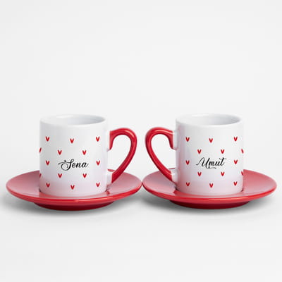 Uçuşan Kalpler İsimli Sevgili Fincanı