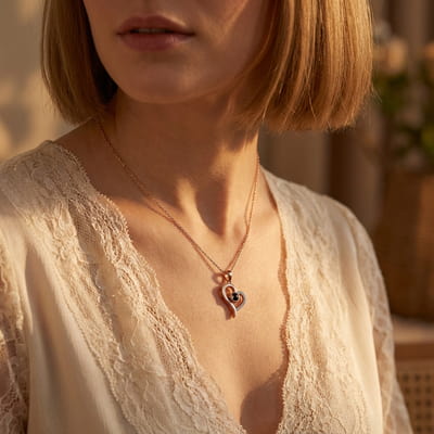 100 Dilde Seni Seviyorum Yazılı Kalp Kolye - Çelik