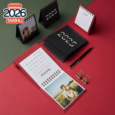 2026 Spiralli Kişiye Özel Masa Takvimi - 11x13 cm