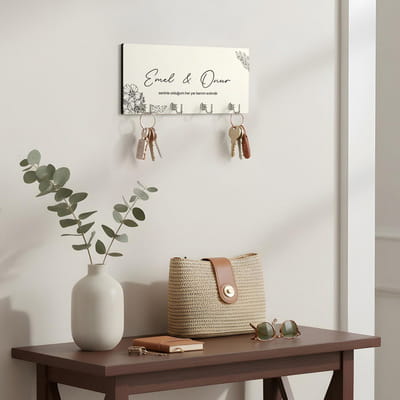 Aile İsimli Dekoratif Duvar Anahtarlığı