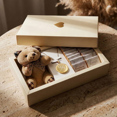 Anı Fotoğraf Kolyeli Tatlı Peluş Hediye Kutusu