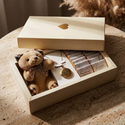 Anı Fotoğraf Kolyeli Tatlı Peluş Hediye Kutusu