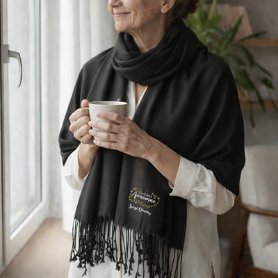 Anneanneye Anneler Günü Hediyesi Kişiye Özel Dokulu Şal