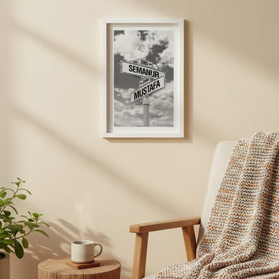 Aşkın Kesişimi Kişiye Özel Tabela Çerçeve