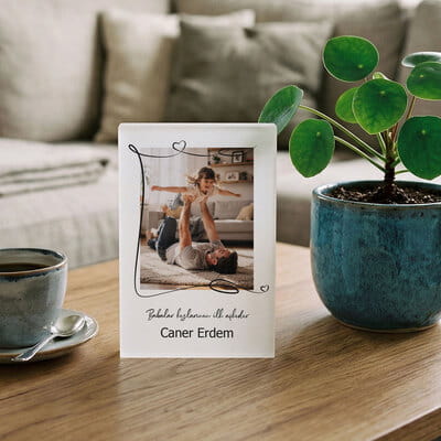 Babalar Gününe Özel Fotoğraf Baskılı Akrilik Çerçeve