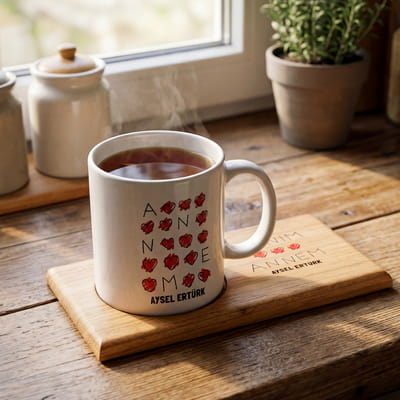 Canım Anneme Hediye Porselen Kupa Sunum Seti