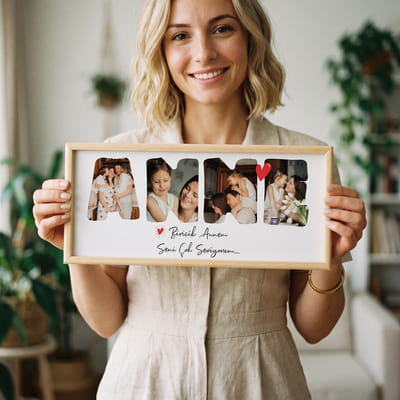 En Güzel Anneye Fotoğraf Baskılı Ahşap Tablo
