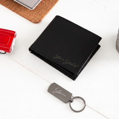 Erkek Cüzdan Anahtarlık Hediye Seti - Hakiki Deri