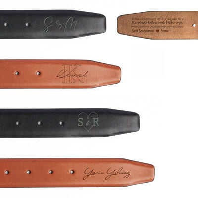 Eşe Özel Harf & Mesajlı Deri Kemer