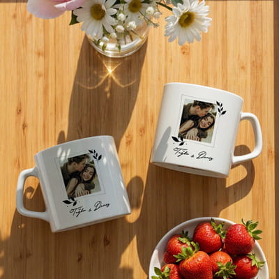 Fotoğraf ve İsim Baskılı Hediye Porselen Kahve - Çay Kupa Bardak
