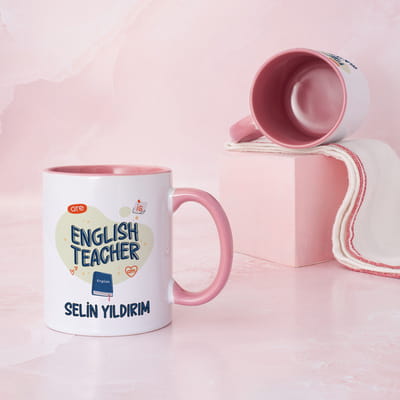 İngilizce Öğretmenine Özel İsimli Kupa Bardak