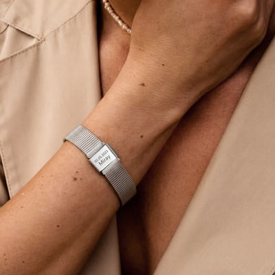 İsim ve Tarih Özelleştirmeli Hasır Erkek Bilekliği