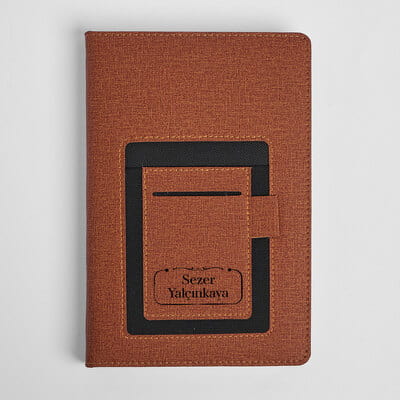 İsme Özel Günlük Planlayıcı Cepli Ajanda - Deri Kaplama