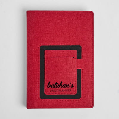 İsme Özel Günlük Planlayıcı Cepli Ajanda - Deri Kaplama