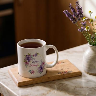 Kadınlara Hediye Motivasyon Mesajlı Kupa Sunum Seti