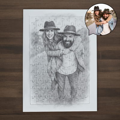 Karakalem Fotoğraf Efektli 99 Parça A4 Puzzle