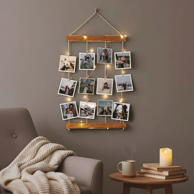 Kişiye Özel 12 Fotoğraflı Işıklı Fotoğraf Panosu